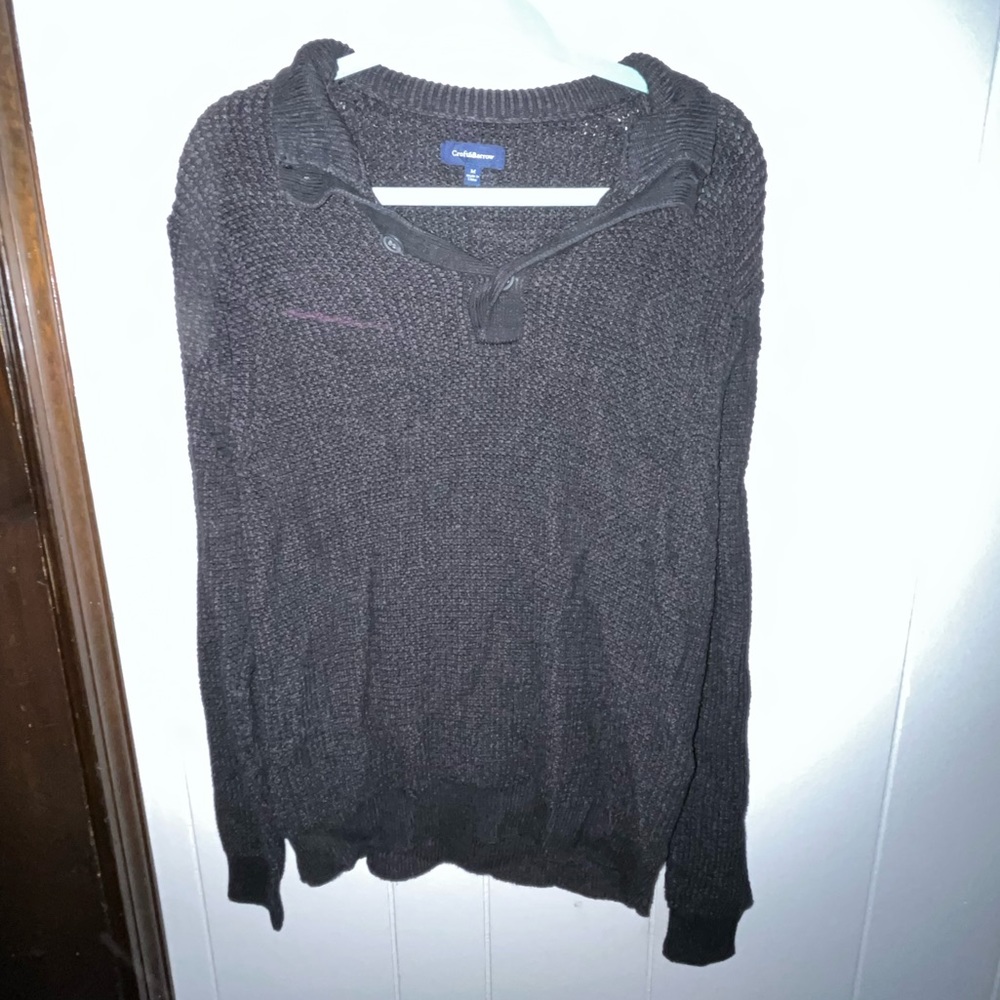 Men’s Medium Croft & Barrow Quarter Button Sweater Gray